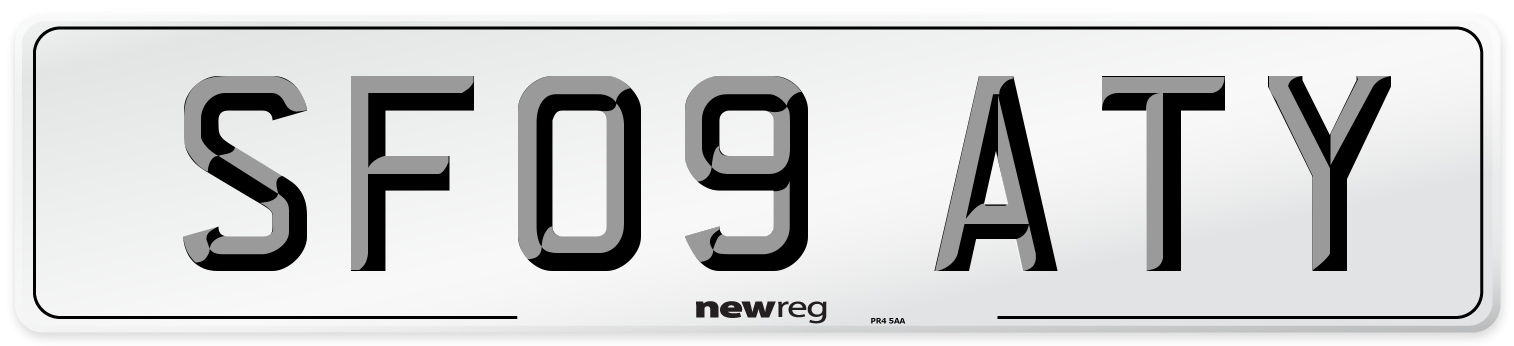 SF09 ATY Number Plate from New Reg